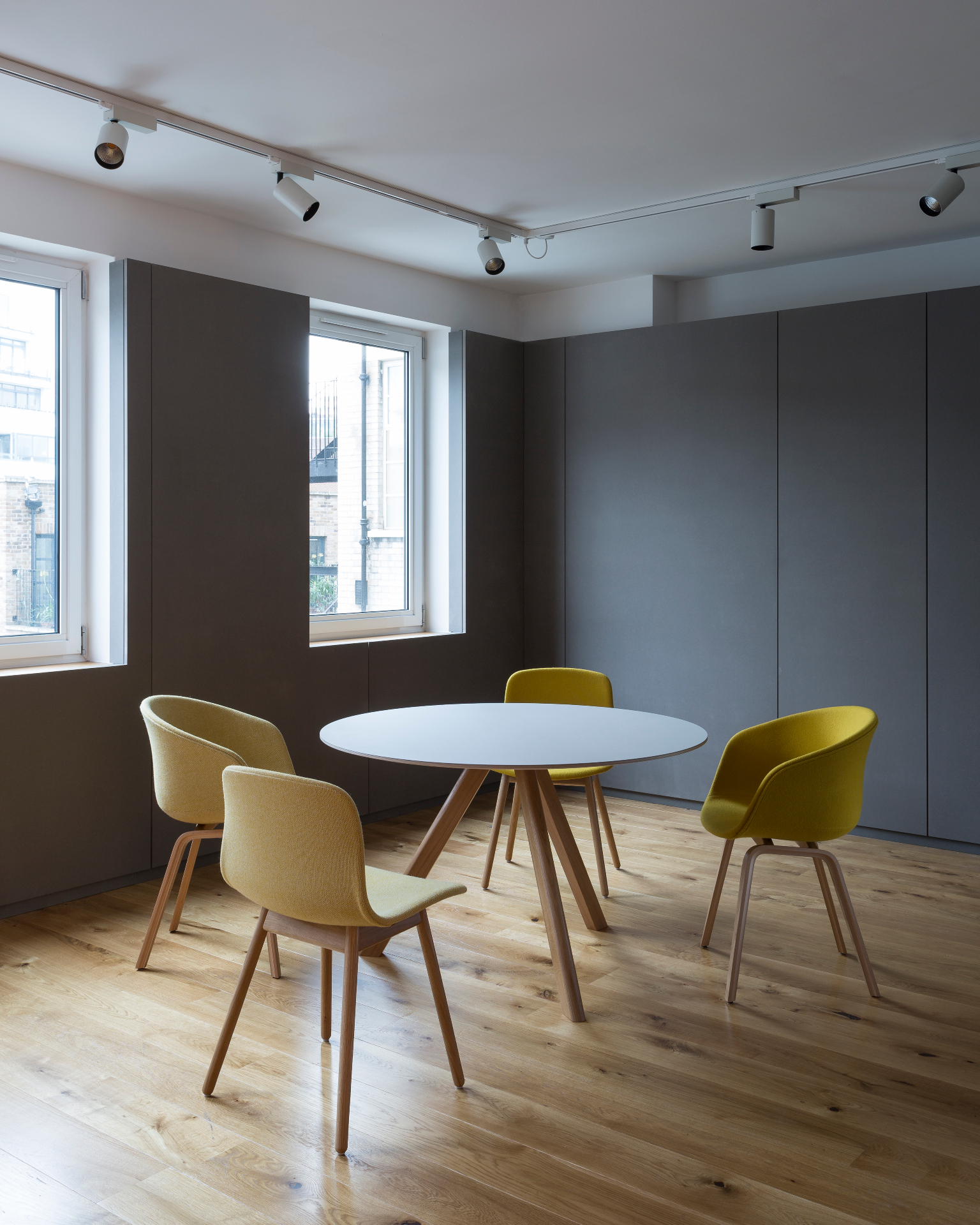 Full-height panelled study
